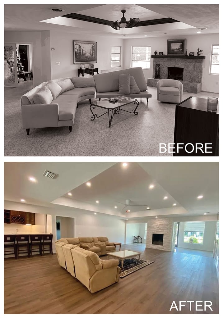 BEFORE AND AFTER GREAT ROOM